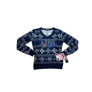 Los Angeles Rams NFL Light-Up V-Neck Ugly Christmas Sweater Women's Size Medium